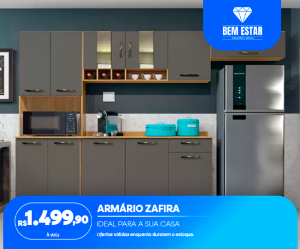 Promo Armario de Cozinha Zafira Classico com Montagem Zafira e ideal para sua casa fabricado