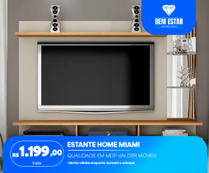 Promo Estante Home Miami com Montagem Frete Gratis para sala de estar Aconchegante Qualidade em MDP