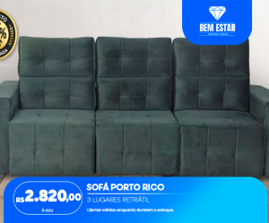 Promo Sofa Porto Rico Retratil reclinavel Montagem Frete Gratis para a sua sala de Estar Estofado Reclinavel