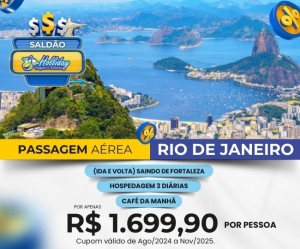 Oferta Holliday Pacote Aereo Completo de Viagem para Rio de Janeiro Passagem Aerea Hospedagem Diarias