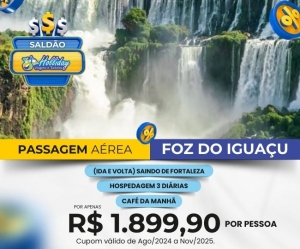 Oferta Holliday Pacote Aereo Completo de Viagem para Foz do Iguacu Passagem Aerea Hospedagem Cafe da manha