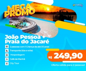 MEGA PROMO 2025 Pacote Completo de Viagem para Joao Pessoa Praia do Jacare