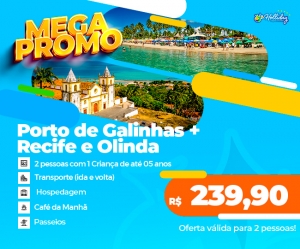 MEGA PROMO 2025 Pacote Completo de Viagem para Porto de Galinhas Recife e Olinda