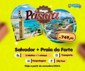 MEGA PASCOA Pacote Rodoviario Salvador Praia do Forte