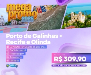 MEGA PROMO 2025 Pacote Completo de Viagem para Porto de Galinhas Recife e Olinda com a Holliday